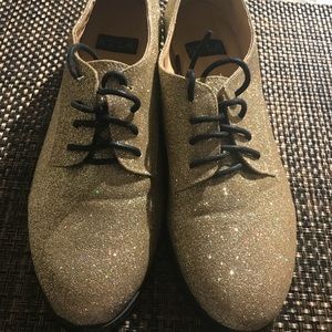 Gold Sparkle Oxfords